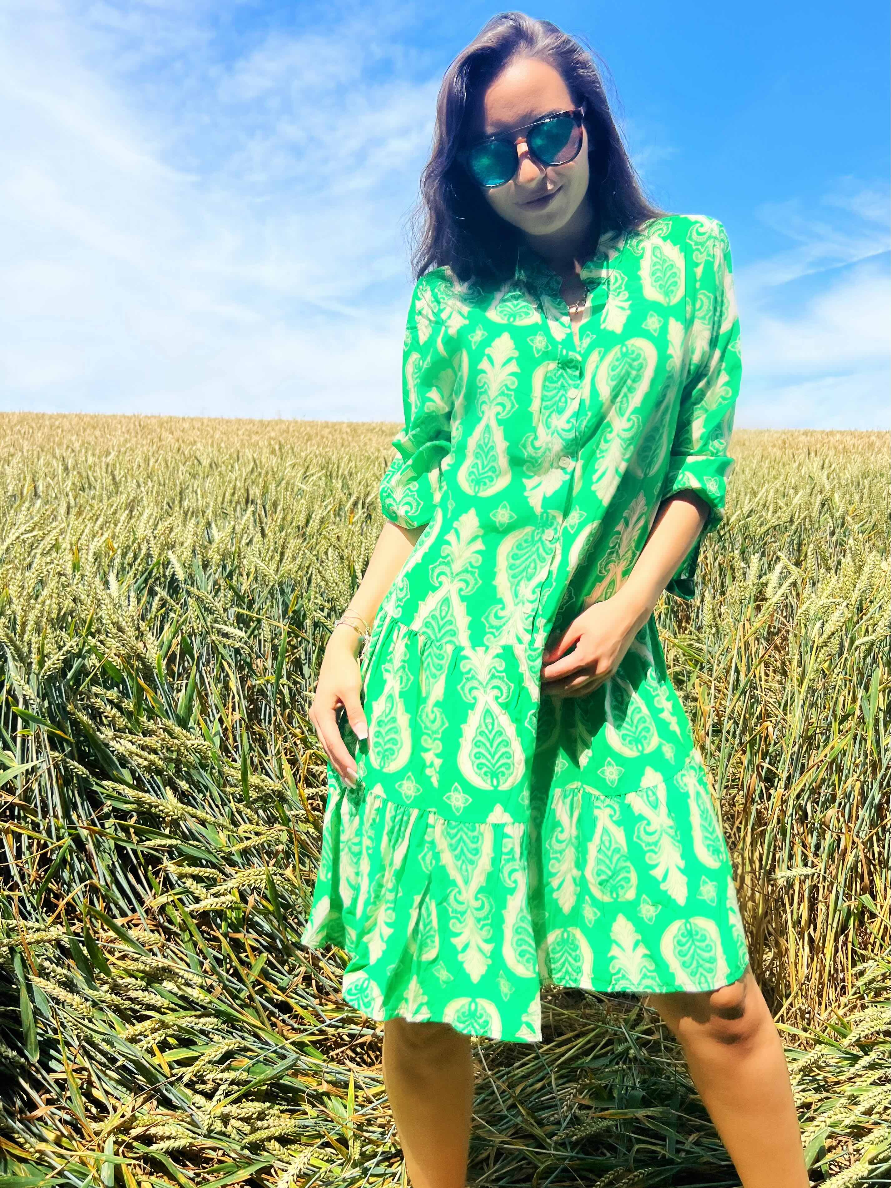 GOOD VIBES Dress, green multi